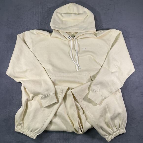 Nike Other - Men’s Nike Sportswear Fleece Sweatsuit Pale Yellow Hoodie Size M Joggers Size L
